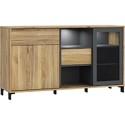 Kein Hersteller SHBK232L-M603 Buffet SOUTH BEACH 147 x 39,7 x 82,4 cm Chêne/Gris