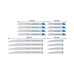 Bosch 2607011822 Lames scie sabre démolition 16 pièces Tough Box
