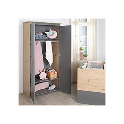 Acheter Roba Anna AABHU48611 Ensemble 3p lit 60x120 commode armoire anthracite&chêne