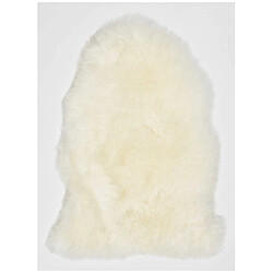 UnAmourDeTapis Tapis peau de mouton longs poils shaggy 50x80 en laine blanc SHEPHERD