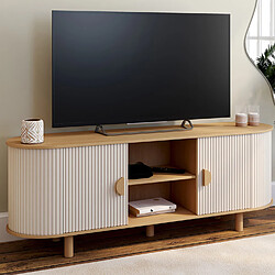 Idmarket MEUBLE TV KANEL 140 BEIGE/B.
