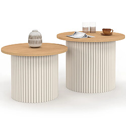 Idmarket Tables basses x2 KANEL beige