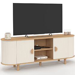 Idmarket MEUBLE TV KANEL 140 BEIGE/B.