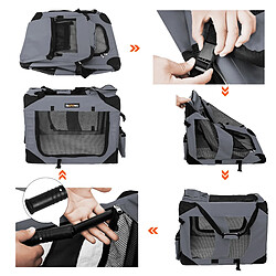 Helloshop26 Sac de transport pour chien caisse pliable pour chat 70 x 52 x 52 cm gris 12_0001243
