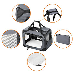 Helloshop26 Sac de transport pour chien caisse pliable pour chat 70 x 52 x 52 cm gris 12_0001243