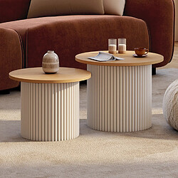 Idmarket Tables basses x2 KANEL beige