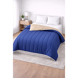 Mortreux Couette Bicolore Bleu foncé / Taupe - Légère - 220x240 - 14032-2