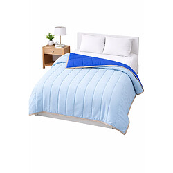 Mortreux Couette Bicolore Bleu Pétrole / Bleu ciel - Légère - 220x240 - 14032-6