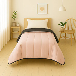 Mortreux Couette Rose Pale/Noir - Légère - 1 personne - 140x200 - 13241-3