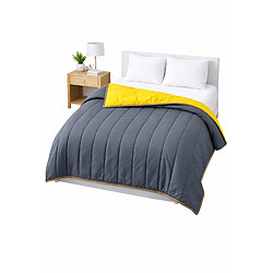 Mortreux Couette Bicolore Gris foncé / Moutarde - Légère - 220x240 - 14032-5
