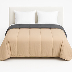 Mortreux Couette Sable/Gris Foncé - Légère - 2 personnes - 240x260 - 13243-4