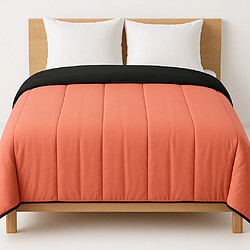 Mortreux Couette Corail/Noir - Légère - 2 personnes - 240x260 - 13243-5