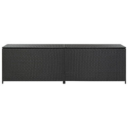 Helloshop26 Coffre boîte meuble de jardin rangement résine tressée 200 x 50 x 60 cm noir 02_0013124