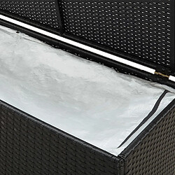 Acheter Helloshop26 Coffre boîte meuble de jardin rangement résine tressée 200 x 50 x 60 cm noir 02_0013124