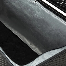 Helloshop26 Coffre boîte meuble de jardin rangement résine tressée 200 x 50 x 60 cm noir 02_0013124 pas cher