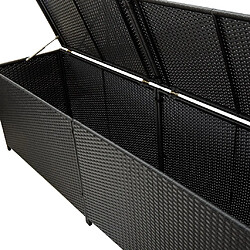 Avis Helloshop26 Coffre boîte meuble de jardin rangement résine tressée 200 x 50 x 60 cm noir 02_0013124