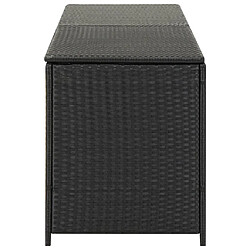 Helloshop26 Coffre boîte meuble de jardin rangement résine tressée 200 x 50 x 60 cm noir 02_0013124