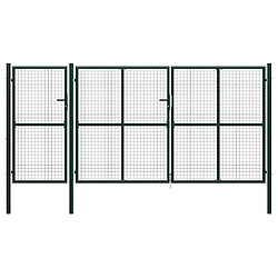 vidaXL Portail de jardin en acier vert 400 x 200 cm
