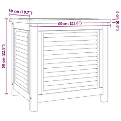 vidaXL Boîte de rangement de jardin et sac 60x50x58cm bois massif teck pas cher