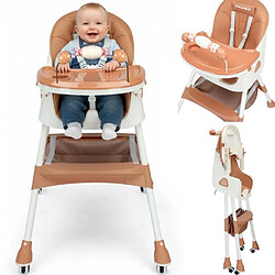 Twinky Chaise Haute Baby Maxi 2 En 1 Avec Siège Pliable (Marron)