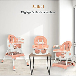 Twinky Chaise Haute Baby Maxi 2 En 1 Avec Siège Pliable (Rose)
