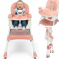 Twinky Chaise Haute Baby Maxi 2 En 1 Avec Siège Pliable (Rose)
