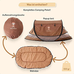 Twinky Lit Parapluie Pour Bébés Avec Matelas Jusqu'à 3 Ans Et Moustiquaire (Marron)