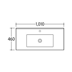 OTITEC Vasque à encastrer rectangulaire - 100 x 46 cm - Blanc brillant - LIVO pas cher