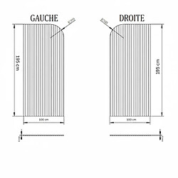 Otitec Paroi de douche italienne Lucia - 110 x 195 cm - Droite - Chrome pas cher
