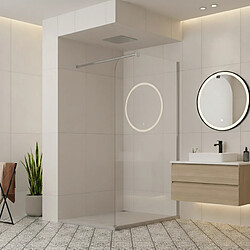 OTITEC Paroi de douche italienne Clear - 100 x 195 cm - Chrome - Droite - LUCIA