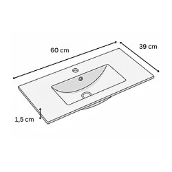 OTITEC Vasque à encastrer rectangulaire - 60 x 39 cm - Blanc brillant - AUREA pas cher