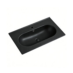 OTITEC Vasque à encastrer ovale - 80 x 46 cm - Noir mat - CLEA