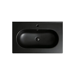 OTITEC Vasque à encastrer ovale - 80 x 46 cm - Noir mat - CLEA