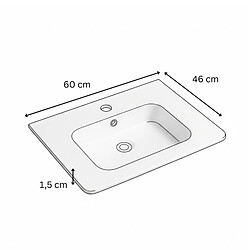 Acheter OTITEC Vasque à encastrer rectangulaire - 60 x 46 cm - Blanc brillant - ORIS