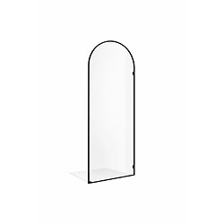 OTITEC Paroi de douche italienne cintrée - 100 x 195 cm - Clear - Noir - ARCO