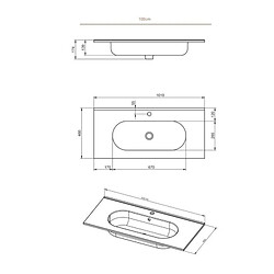 OTITEC Vasque à encastrer ovale - 100 x 46 cm - Blanc brillant - CLEA pas cher
