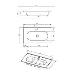 OTITEC Vasque à encastrer ovale - 80 x 46 cm - Blanc brillant - CLEA pas cher