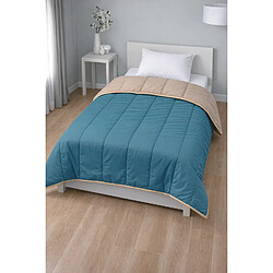 Mortreux Couette Bicolore Bleu canard/Sable - Tempérée 140x200 - 12979-10