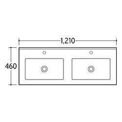 Acheter OTITEC Double vasque à encastrer rectangulaire - 120 x 46 cm - Blanc brillant - LIVO