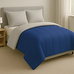 Mortreux Couette Bleu Limoges/Gris Clair - Mi-saison - 2 personnes - 12977-9