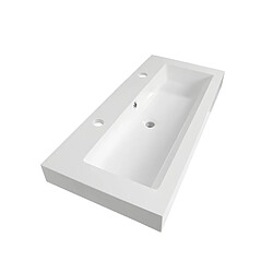 OTITEC Vasque à encastrer rectangulaire - 100 x 46 cm - Blanc brillant - LIVO