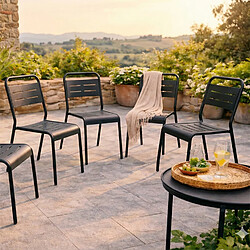 Acheter Concept Usine Lot de 6 chaises de jardin empilables gris foncé BERGAME