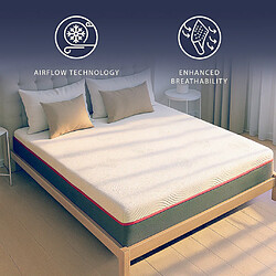 Avis The White Stone Matelas 80x190 en Mousse à Mémoire Breeze et Ressorts Ensachés, Hauteur 30