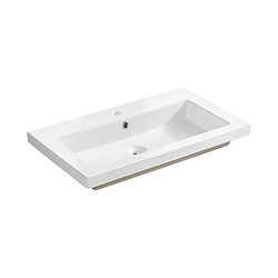 OTITEC Vasque à encastrer rectangulaire - 60 x 46 cm - Blanc brillant - LIVO