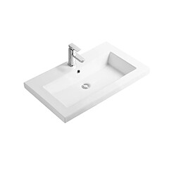 OTITEC Vasque à encastrer rectangulaire - 60 x 46 cm - Blanc brillant - LIVO