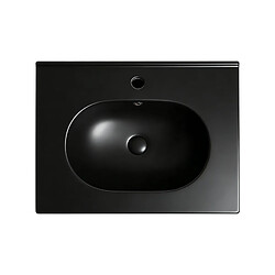 OTITEC Vasque à encastrer ovale - 60 x 46 cm - Noir mat - CLEA