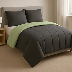 Mortreux Couette Vert Clair/Noir - Mi-saison - 2 personnes - 12977-11
