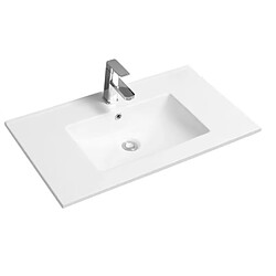 OTITEC Vasque à encastrer rectangulaire - 80 x 46 cm - Blanc brillant - SKAY