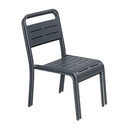 Acheter Concept Usine Lot de 2 chaises de jardin empilables gris foncé BERGAME