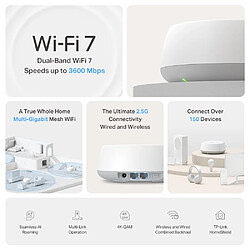 Avis TP-Link DECO BE25(2-PACK) système Wi-Fi maillé Bi-bande (2,4 GHz / 5 GHz) Wi-Fi 7